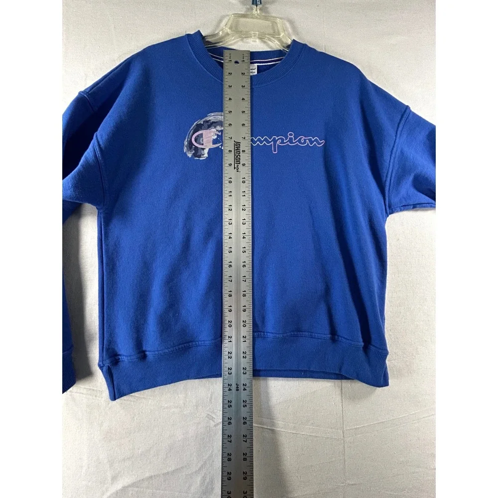 Champion Mens Royal Blue Graphic Logo Crewneck Sweatshirt GF535 ROI Size‎ M